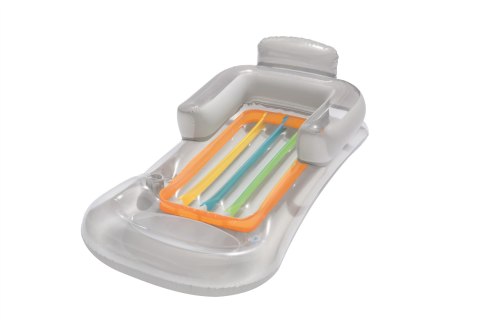 Bestway 43028 Dmuchany materac plażowy z oparciem i podłokietnikami Srebrna 1.61m x 84cm Bestway 43028 Dmuchany materac plażowy z oparciem i podłokietnikami Srebrna 1.61m x 84cm