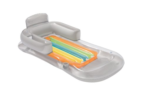 Bestway 43028 Dmuchany materac plażowy z oparciem i podłokietnikami Srebrna 1.61m x 84cm Bestway 43028 Dmuchany materac plażowy z oparciem i podłokietnikami Srebrna 1.61m x 84cm