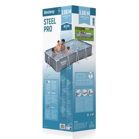 Basen Stelażowy Steel Pro 366x201x66cm BESTWAY Basen Stelażowy Steel Pro 366x201x66cm BESTWAY