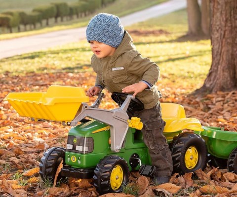 Rolly Toys 811496 Traktor Rolly Junior John Deere z łyżką i przyczepą Rolly Toys 811496 Traktor Rolly Junior John Deere z łyżką i przyczepą