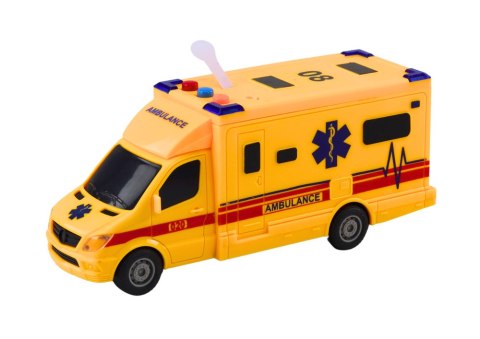 Auto Ambulans Karetka Na Baterie Światła Dźwięk Żółta Napęd