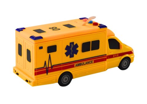 Auto Ambulans Karetka Na Baterie Światła Dźwięk Żółta Napęd