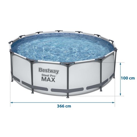 Basen ogrodowy stelażowy 366 x 100 cm zestaw 10w1 Bestway 56418 Basen ogrodowy stelażowy 366 x 100 cm zestaw 10w1 Bestway 56418