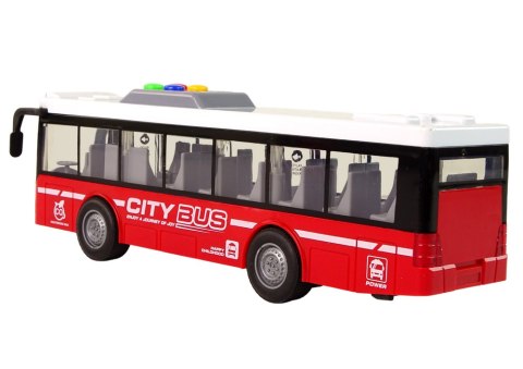Autobus Na Baterie Światła Dźwięki Napęd Frykcyjny Czerwony 1:16 Autobus Na Baterie Światła Dźwięki Napęd Frykcyjny Czerwony 1:16
