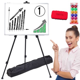 Zestaw Tablica Magnetyczna 90x60cm na Stojaku Pisaki Gąbka