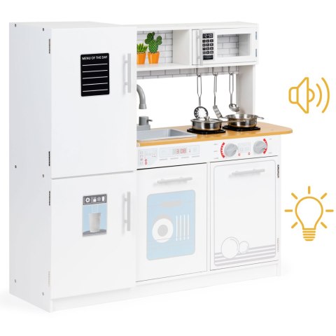 Drewniana kuchnia dla dzieci światło led + garnki ECOTOYS Drewniana kuchnia dla dzieci światło led + garnki ECOTOYS