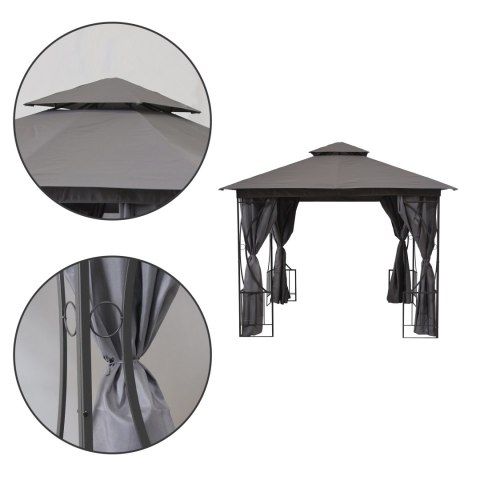 Namiot pawilon ogrodowy 2w1 3x3 m moskitiera i pełne ścianki MultiGarden Namiot pawilon ogrodowy 2w1 3x3 m moskitiera i pełne ścianki MultiGarden