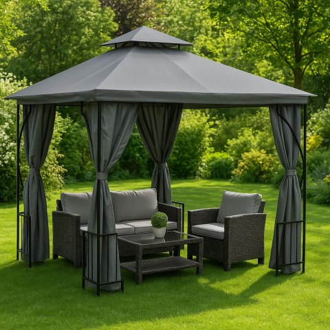 Namiot pawilon ogrodowy 2w1 3x3 m moskitiera i pełne ścianki MultiGarden Namiot pawilon ogrodowy 2w1 3x3 m moskitiera i pełne ścianki MultiGarden