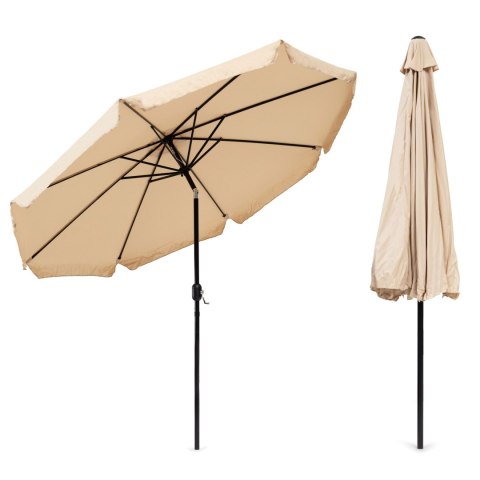 Parasol ogrodowy duży 3 m skośny łamany z korbą beż MultiGarden Parasol ogrodowy duży 3 m skośny łamany z korbą beż MultiGarden