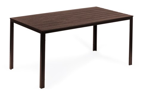 Stół ogrodowy 6-osobowy 156x78 cm polywood meble na taras brązowy Stół ogrodowy 6-osobowy 156x78 cm polywood meble na taras brązowy