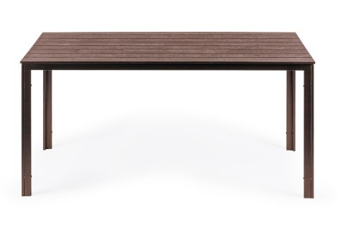 Stół ogrodowy 6-osobowy 156x78 cm polywood meble na taras brązowy Stół ogrodowy 6-osobowy 156x78 cm polywood meble na taras brązowy