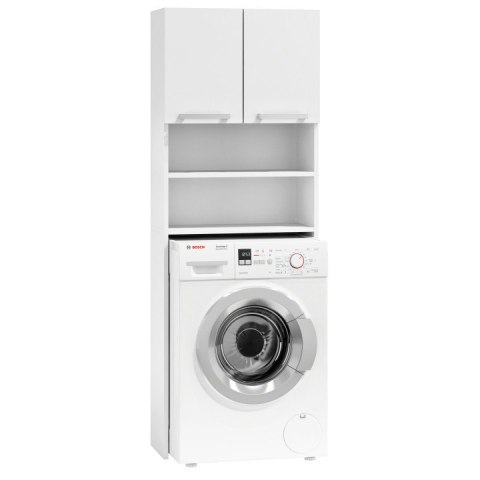 Szafka na pralkę łazienkowa biała szafka z półkami 183 cm ModernHome