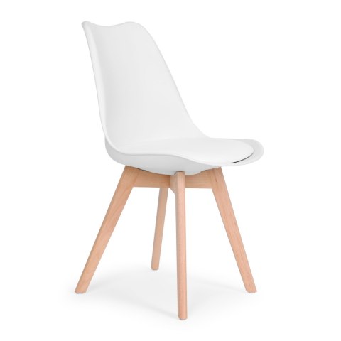 Zestaw 4 krzeseł krzesło do salonu jadalni z poduszką Białe ModernHome Zestaw 4 krzeseł krzesło do salonu jadalni z poduszką Białe ModernHome
