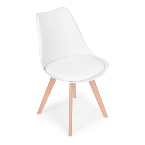 Zestaw 4 krzeseł krzesło do salonu jadalni z poduszką Białe ModernHome Zestaw 4 krzeseł krzesło do salonu jadalni z poduszką Białe ModernHome