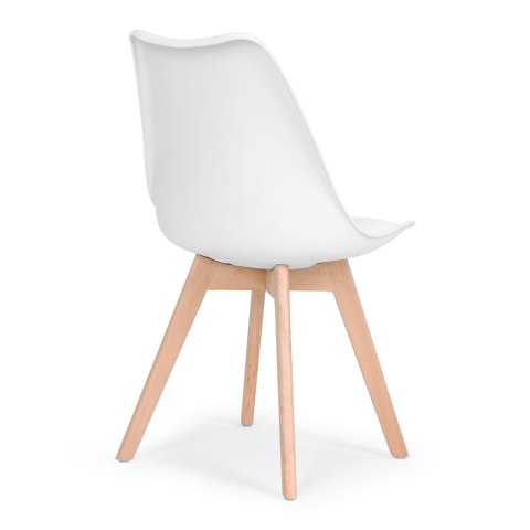 Zestaw 4 krzeseł krzesło do salonu jadalni z poduszką Białe ModernHome Zestaw 4 krzeseł krzesło do salonu jadalni z poduszką Białe ModernHome