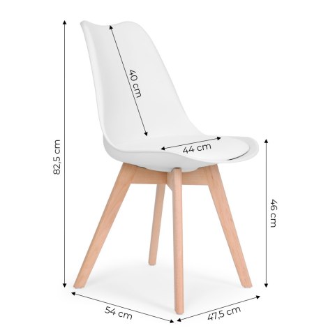 Zestaw 4 krzeseł krzesło do salonu jadalni z poduszką Białe ModernHome Zestaw 4 krzeseł krzesło do salonu jadalni z poduszką Białe ModernHome