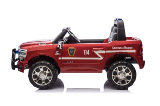 RAM 3500 Straż Pożarna – czerwony pojazd na akumulator 24V, 2x200W, pilot, LED, MP3