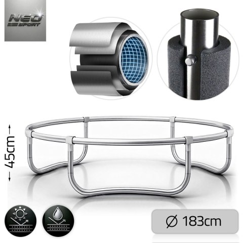 Trampolina ogrodowa 6ft/183cm z siatką zewnętrzną i drabinką Neo-Sport