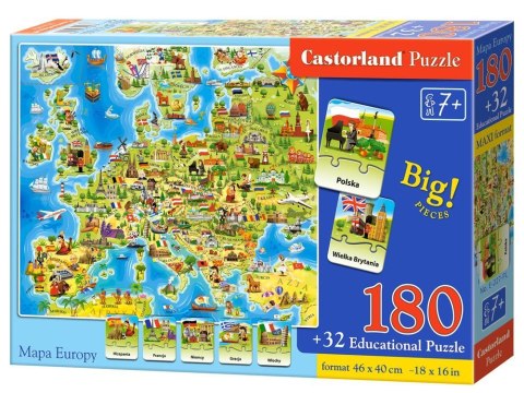 Castorland Puzzle Mapa Europy 180 ele Quiz CA0036 Castorland Puzzle Mapa Europy 180 ele Quiz CA0036