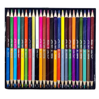 Zestaw Kredek Dwustronne Dwukolorowe Szkolne Trójkątne 48 Kolorów