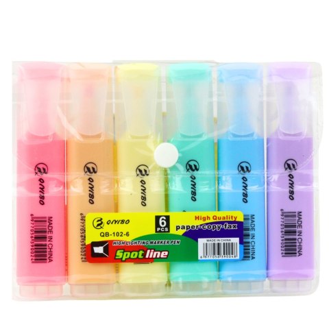 Zestaw Zakreślaczy Flamastrów W Etui Kolorowe Pastelowe 6szt