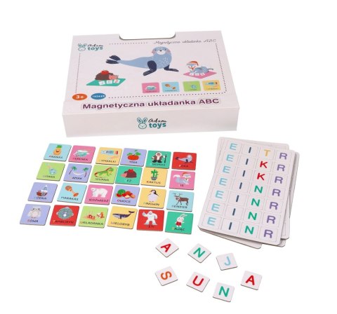 Układanka magnetyczna ABC z literkami i obrazkami - Adam Toys 3+