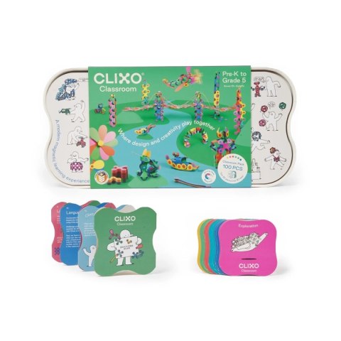 Klocki magnetyczne Clixo Classroom 100 el. - zestaw 4+