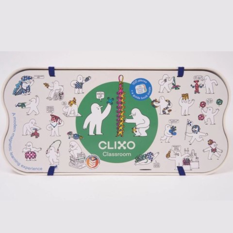 Klocki magnetyczne Clixo Classroom 100 el. - zestaw 4+