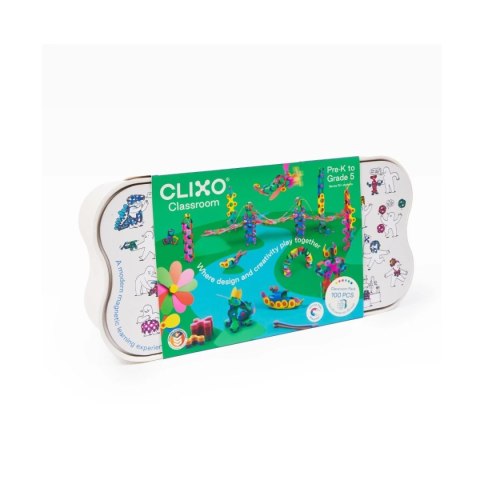 Klocki magnetyczne Clixo Classroom 100 el. - zestaw 4+