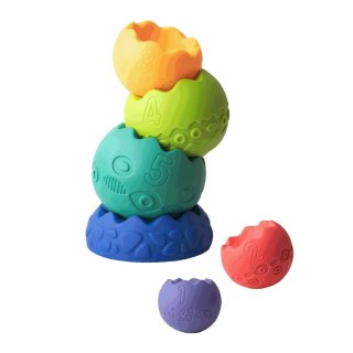 Pastelowa piramida sensoryczna 6 elementów - Mom's Care 6m+