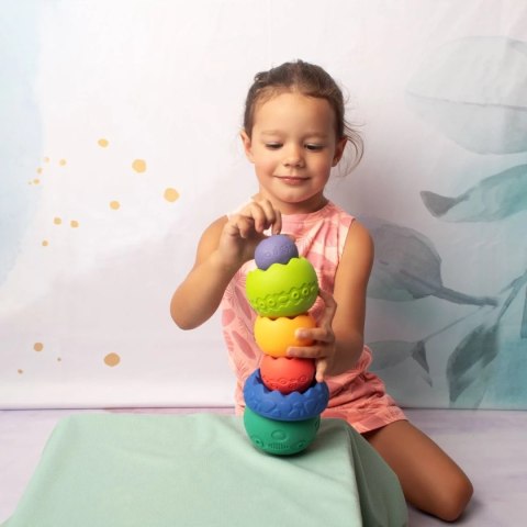 Pastelowa piramida sensoryczna 6 elementów - Mom's Care 6m+