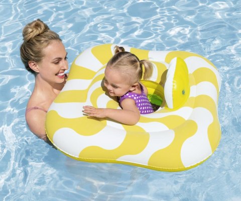 Bestway 32298 Siedzisko do nauki pływania Kwadrat Swim Safer Comfort Plush Zółte fale 76cm x 76cm