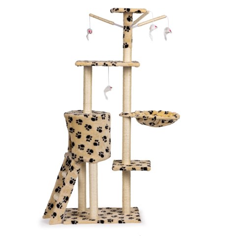Drapak dla kota domek drzewo legowisko 138 cm XL odciski łapek Petsi