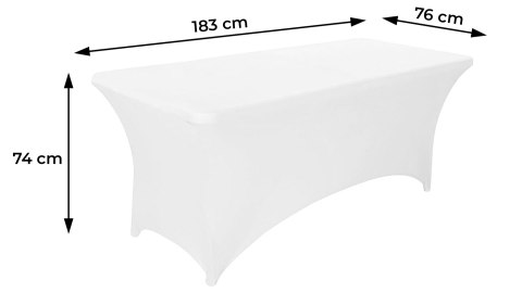 Obrus uniwersalny pokrowiec na stół cateringowy 180 cm 6FT biały elastyczny MultiGarden