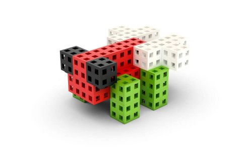 Klocki Meli Cube 50 elementów - konstrukcyjne sześciany 3+
