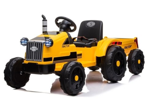 Traktor na Akumulator z Przyczepą CH9959 Światła LED Pilot Radio Żółty