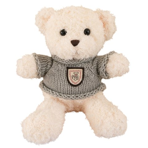 Pluszowa Maskotka Przytulanka Miś Biały Szary Sweterek 26cm