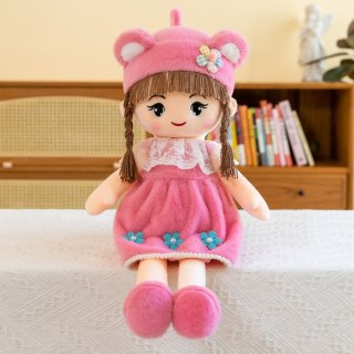 Lalka Szmacianka Miękka Pluszowa Różowa Sukienka Czapka Z Uszami 45cm