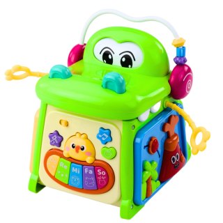 Kostka Edukacyjna Interaktywna Sorter Pianinko Sensoryczny Krokodyl