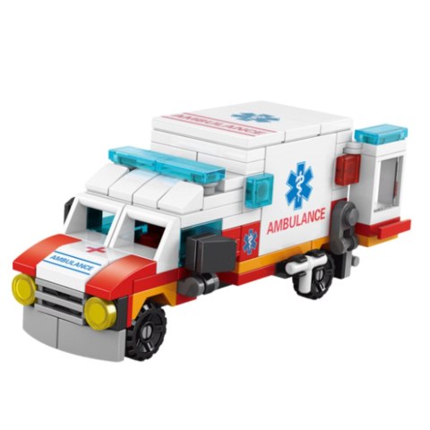Klocki Konstrukcyjne Zestaw Ratowniczy Ambulans Pogotowie 6w1 122 el.