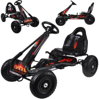 Duży gokart na pedały regulowane siedzisko pompowane koła SP0839