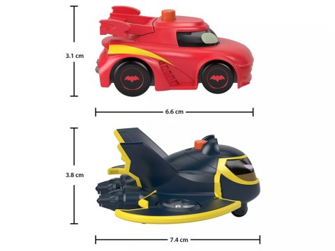 Zestaw autek DC BATWHEELS Pojazdy ze światłami Batwing Redbird ZA6046