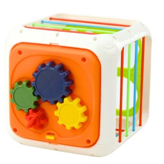 Kostka Sensoryczna Edukacyjna Dla Dzieci Sorter Elastyczne Przęsła Kolorowa