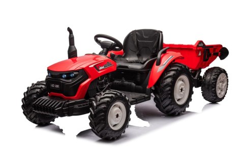 Traktor Na Akumulator HC-306 Czerwony Z Przyczepą 24V