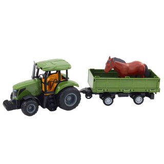 Zestaw Traktor Z Przyczepą i Koniem Zdalnie Sterowany RC