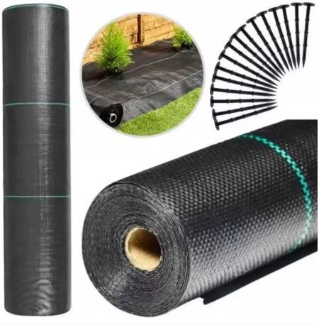Agrotkanina Czarna 1100cm x 100m UV 135g Antychwastowa Agrowłóknina + Kotwy
