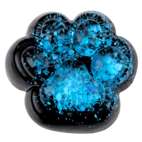 Gniotek Kocia Łapka Antystresowa Sensoryczna Squishy Czarna Niebieski Brokat