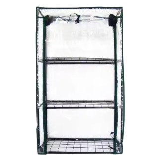 Mini Szklarnia Balkonowa Ogrodowa 3 Półki Metalowe Folia PVC 46 x 24 x 80cm