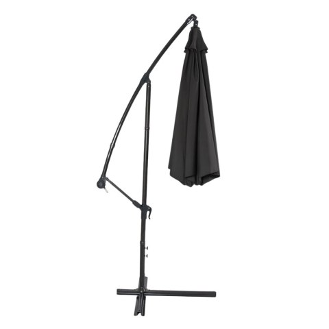 Parasol Ogrodowy Boczny Z Regulacją Pochyłu 350 x 250cm Czarny