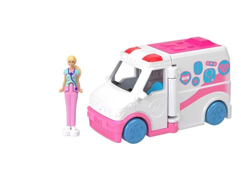 Mattel Mini Barbie Land Lalka lekarka + autko karetka pogotowia ZA6038 D